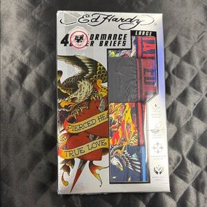 Ed Hardy Black and Red Boxer Briefs